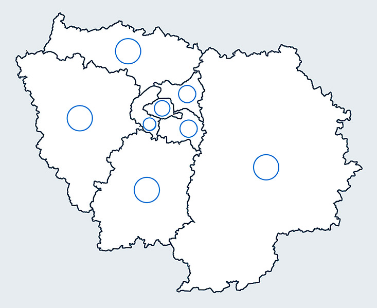 Carte vierge de l'Ile-de-France